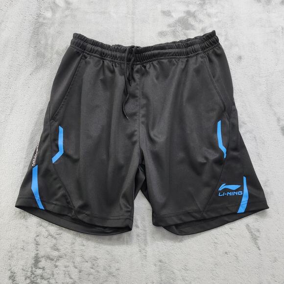 LI-Ning Shorts Mens China 4XL US XL Black Blue Badminton Sports Athletic Pockets - Picture 1 of 10